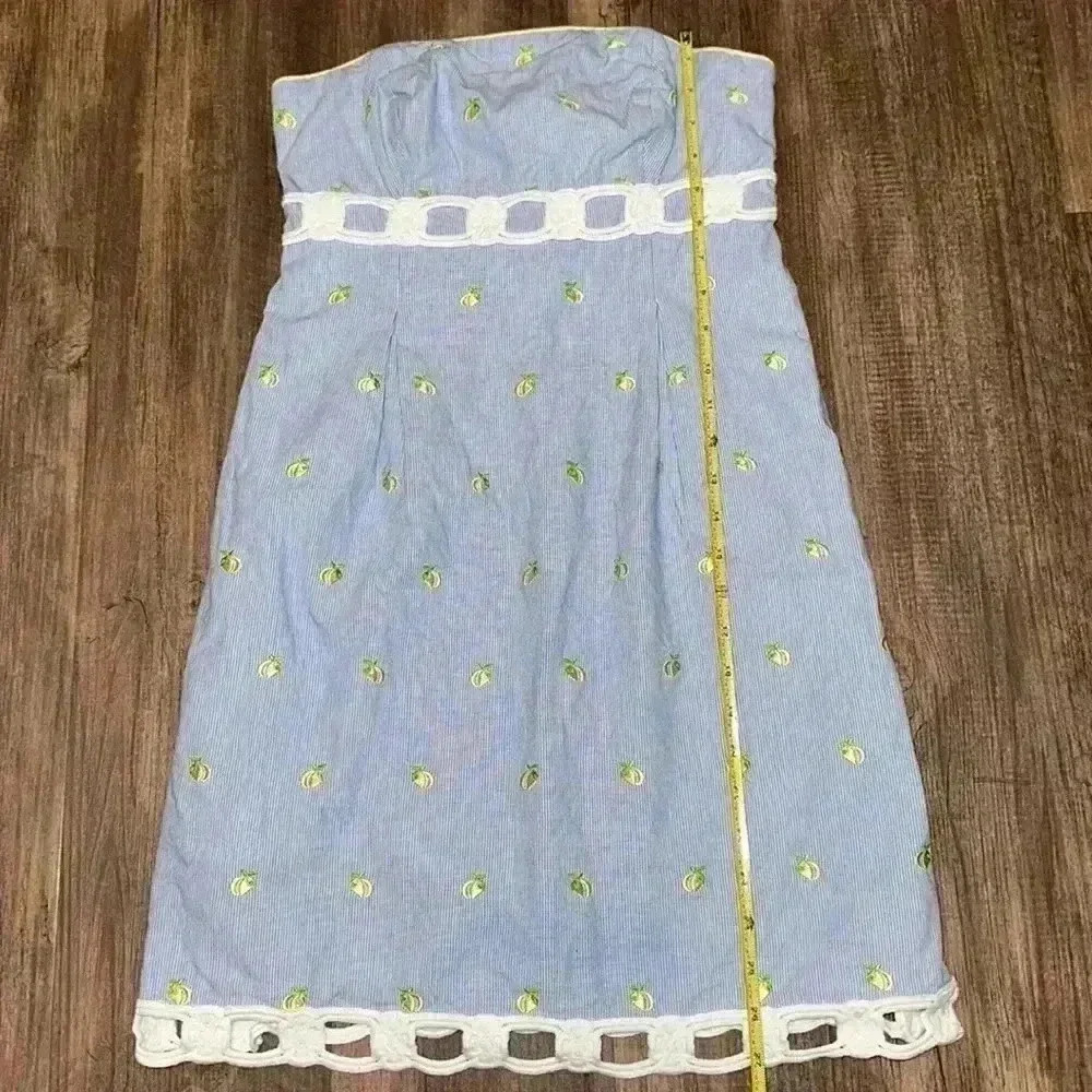LILLY PULITZER EMBROIDERED LEMON STRAPLESS DRESS size‎ 2 - Picture 5 of 7